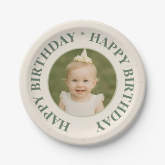 Custom Photo Birthday Sticker -Personal Invitation Paper Plates