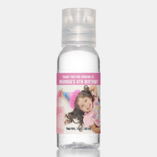Custom Photo Birthday Thank You Hand Sanitizer