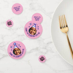 Custom Photo Birthday Thanks Party Hat Favors Confetti