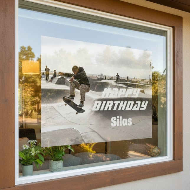 Custom Photo Birthday Window Cling  (Custom Photo Birthday Window Cling)