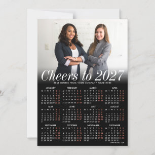 Custom Photo Black Calendar 2027 Magnetic Card