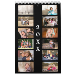 Custom Photo Black Cover 2024 Calendar