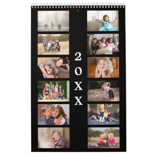 Custom Photo Black Cover 2024 Calendar