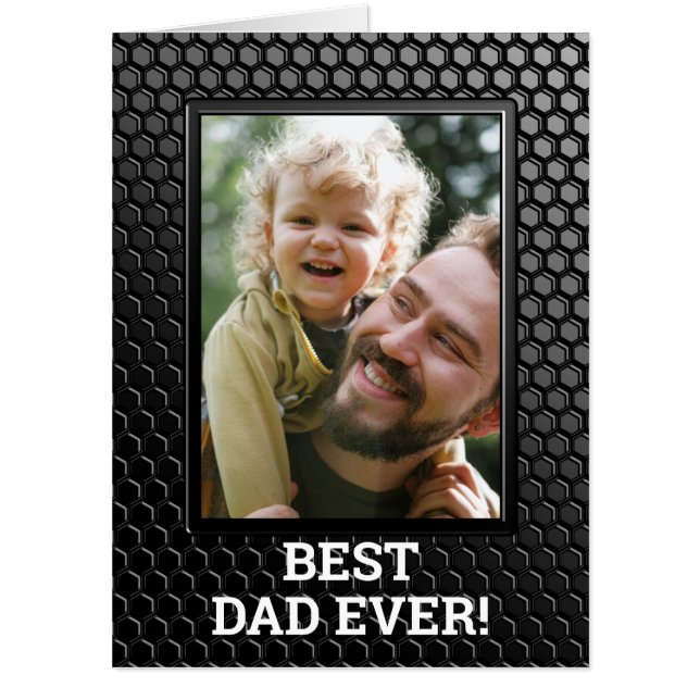 Custom Photo Black Father’s Day Card (Front)