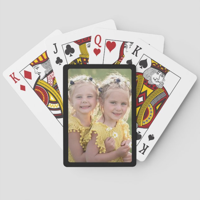 Custom Photo Black Frame Playing Cards (Back)