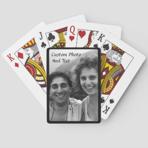 Custom Photo Black Frame Playing Cards