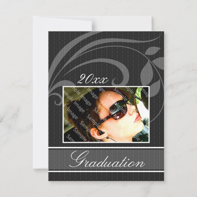 Custom Photo Black Graduation Announcement (Front)