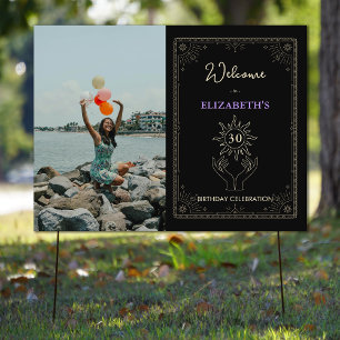 Custom Photo Black Mystic Astrology Birthday Foam Board