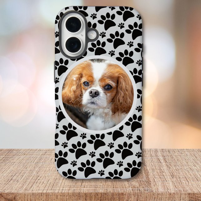 Custom Photo Black Paw Prints Case-Mate iPhone Case (Creator Uploaded)