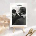 Custom Photo Black White Minimalist Modern Wedding Table Number<br><div class="desc">Custom Photo Black White Minimalist Modern Wedding Table Number</div>