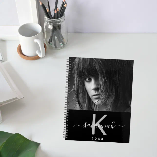 Custom Photo Black White Monogram 2024 Planner Zazzle   Custom Photo Black White Monogram 2024 Planner R 74gujr 644.webp