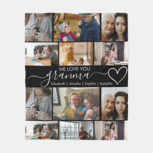 Custom Photo Blanket for Grandma Gift