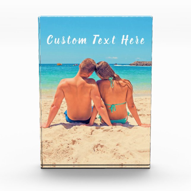 Custom Photo Block Gift with Your Photos and Text (Front)