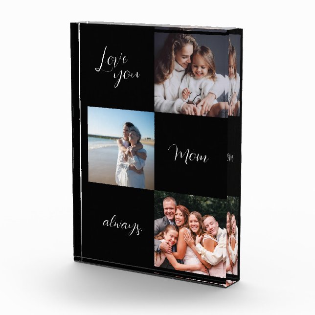 Custom Photo Block, love you mom black (Right)