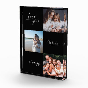 Custom Photo Block, love you mom black Block