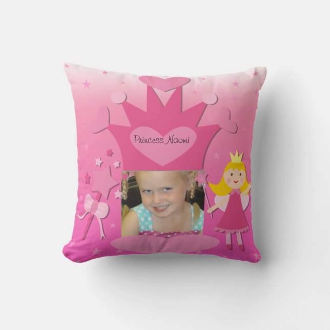 Custom Photo Blond Hair Princess Pillow (Front)