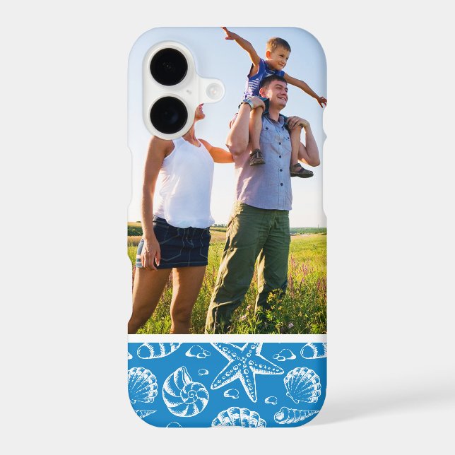 Custom Photo Blue Beach Pattern Iphone Case (Back)