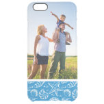 Custom Photo Blue Beach Pattern Clear iPhone 6 Plus Case