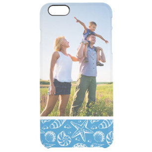Custom Photo Blue Beach Pattern Clear iPhone 6 Plus Case