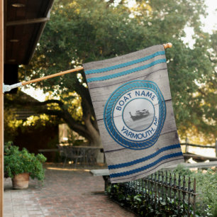 Custom Photo Blue Nautical Boating House Flag