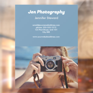 Custom photo blue photographer  window cling