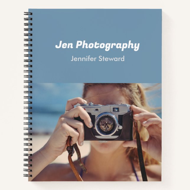 Custom photo blue Spiral Notebook (Front)