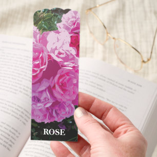Custom photo bookmarks with rose flower print