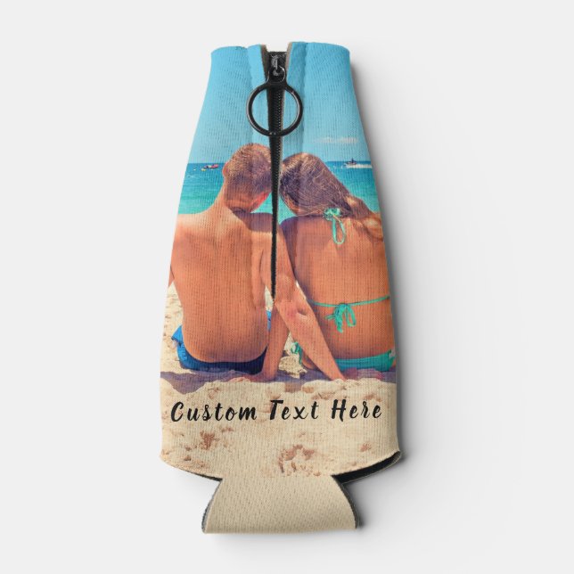 Custom Photo Bottle Cooler Your Photos and Text (Back)