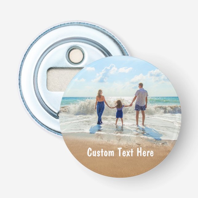 Custom Photo Bottle Opener Your Photos and Text (Front)