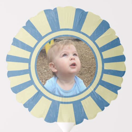 Custom Photo Boys Birthday Party Blue Yellow Balloon