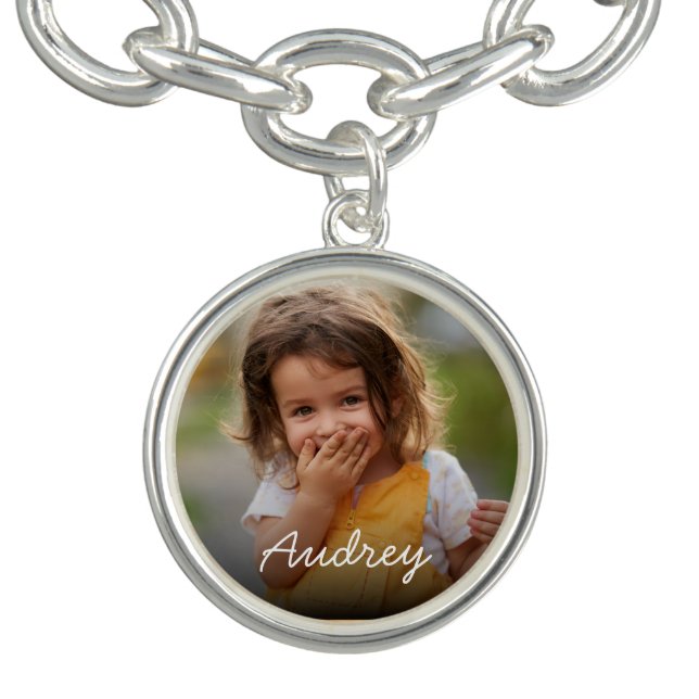 Custom Photo Bracelet Charm Personalized Name (Design)