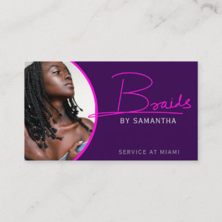 Custom photo Braids Hair Artist Business card