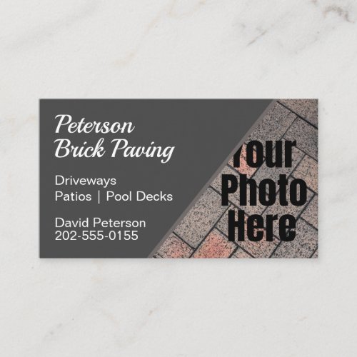 Custom Photo Brick Paving Driveway Construction Business Card