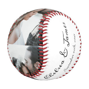 Custom Photo Bride & Groom Script Name Date  Baseball