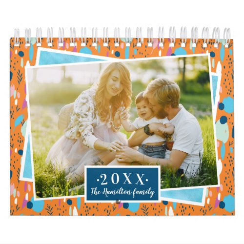 Custom Photo Bright Colors 2022 Family Calendar