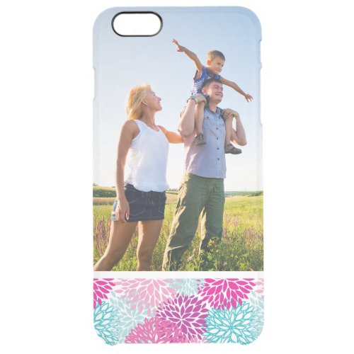 Custom Photo Bright Floral pattern 2 Clear iPhone 6 Plus Case