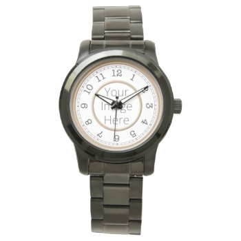 Custom Photo Brown Modern Minimalist Watch by accessoriesstore at Zazzle