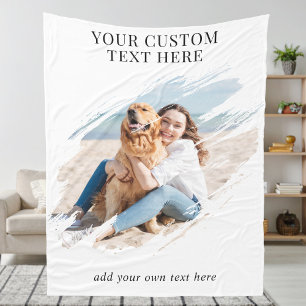 Custom Photo Brush Stroke Fleece Blanket