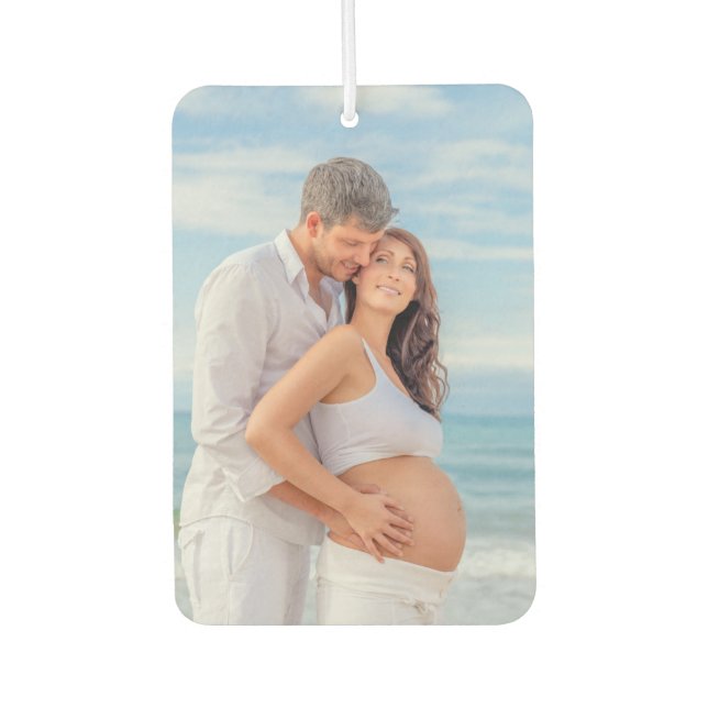 Custom Photo Bump on Board Blue Wood Air Freshener (Front)