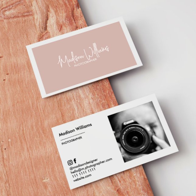 Custom Photo Business Cards Minimal Stylish (Creator Uploaded)