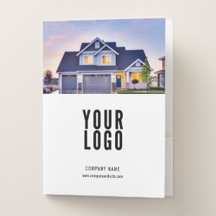 Custom Photo Business Folders Logo and Card Slot