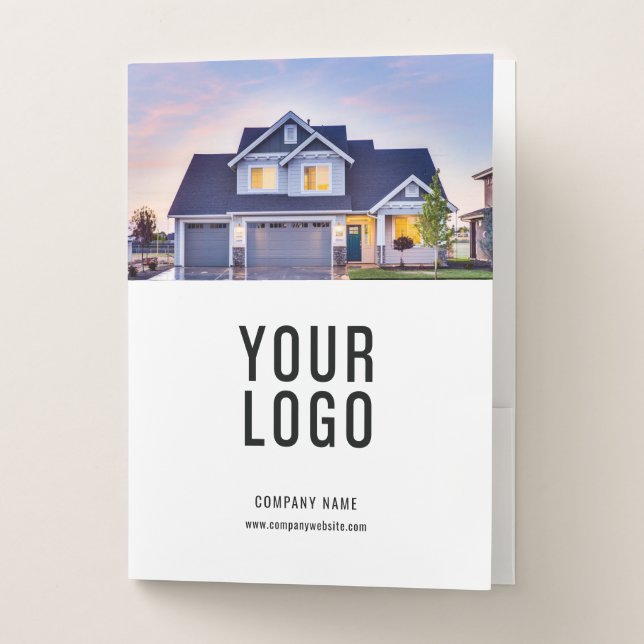 Custom Photo Business Folders Logo and Card Slot (Front)
