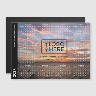 Custom Photo Business Logo 2027 Magnetic Calendar