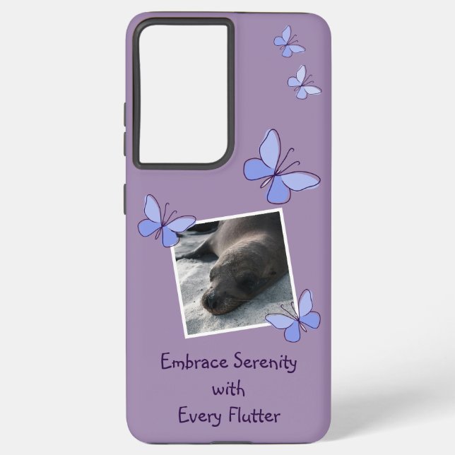 Custom Photo Butterfly Flutter Samsung Galaxy Case (Back)