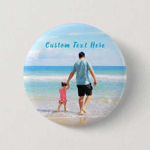 Custom Photo Button Personalized Text