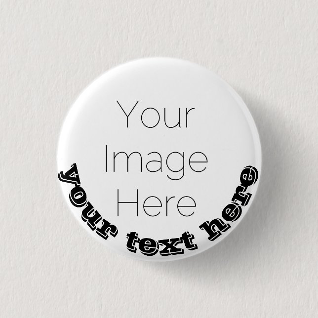 Custom Photo Button Pin – Personalized text Badge (Front)