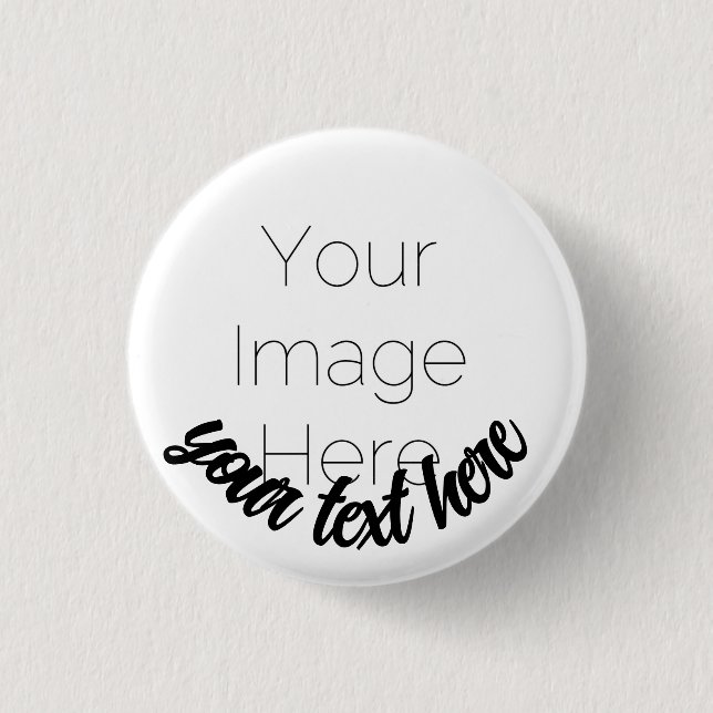 Custom Photo Button Pin – Personalized text Badge (Front)