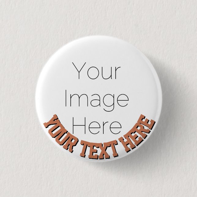 Custom Photo Button Pin – Personalized text Badge (Front)