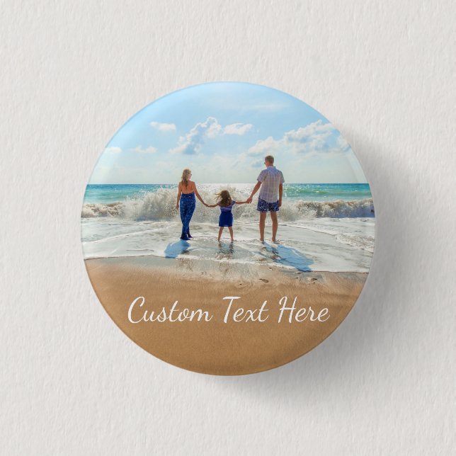 Custom Photo Button Your Favorite Photos and Text (Front)