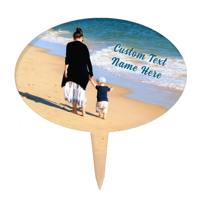 Custom Photo Cake Topper Personalized Text Name (Front)